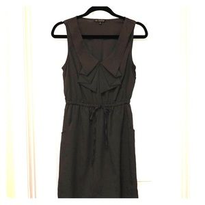 Gray mini dress sz M, with fun neckline & pockets